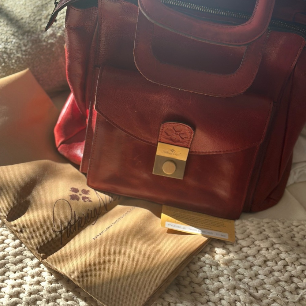 Patricia Nash “Berry” Red Leather Satchel